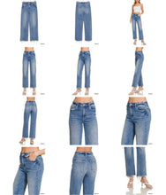 Load image into Gallery viewer, Just Poppin’ By Straight Leg Raw Hem Medium Wash Denim