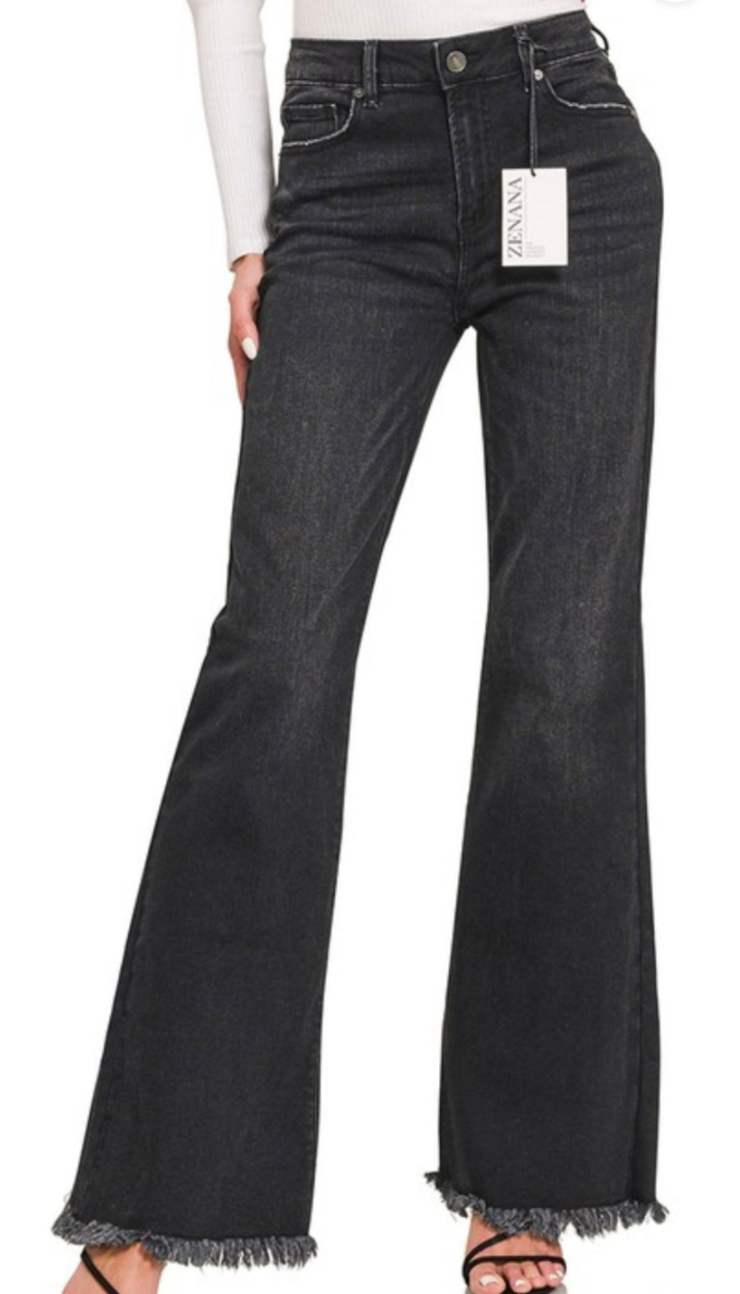 Talk About It Black Flare Denim