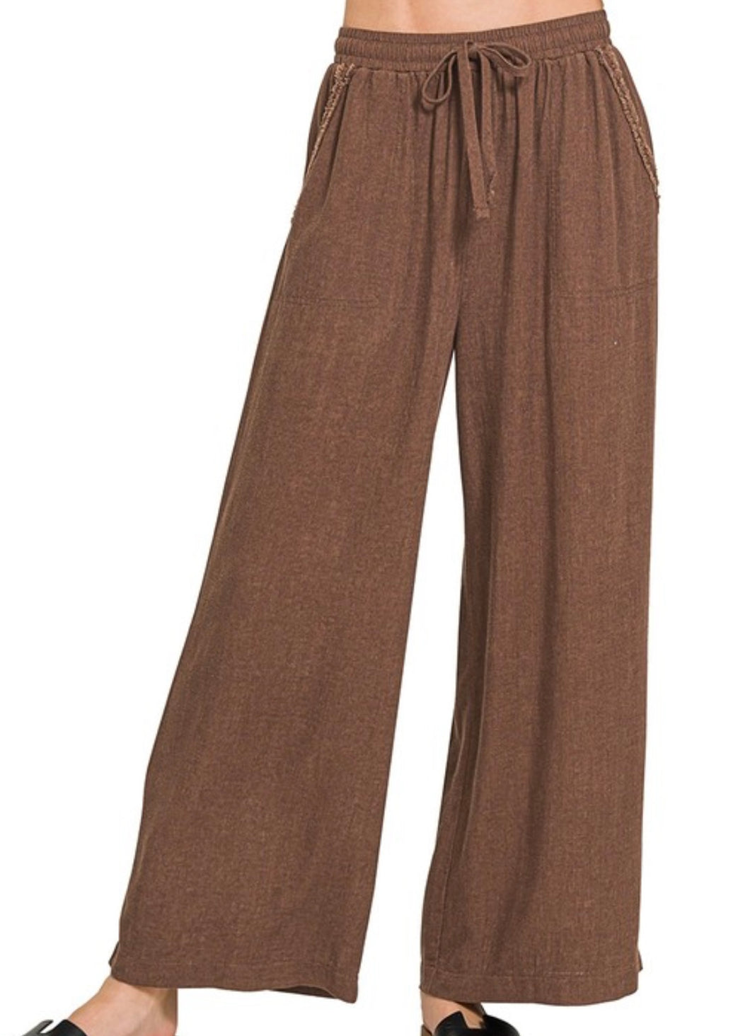 How About It Brown Flowy Pants
