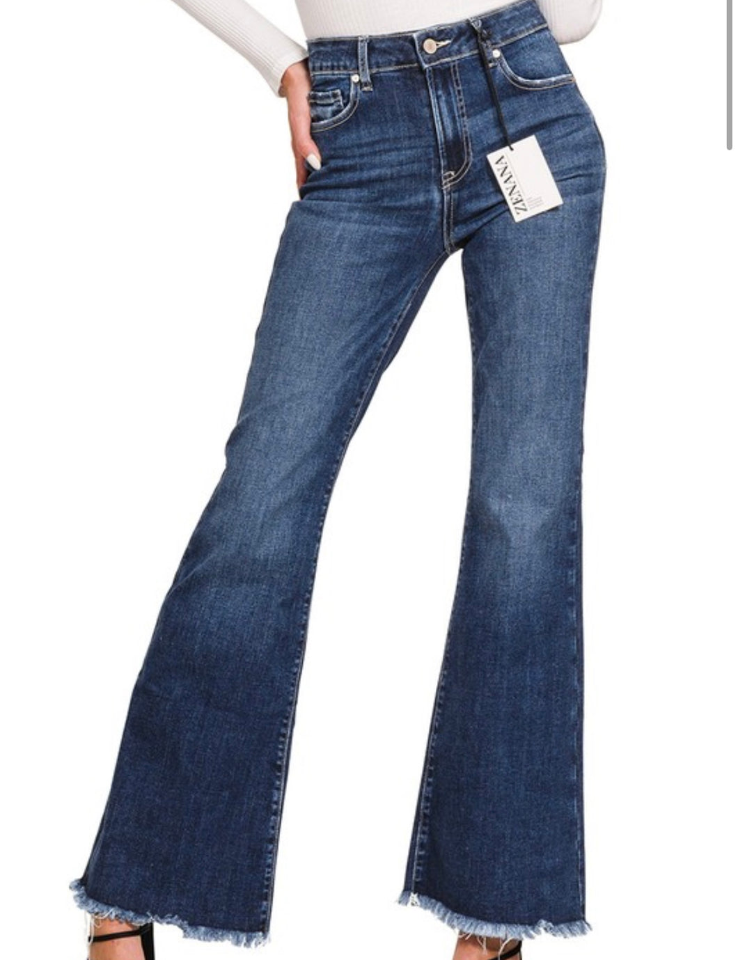 Out Of My Mind Dark Flare Denim