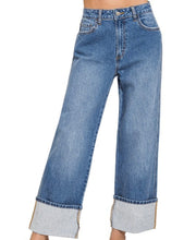 Load image into Gallery viewer, Just Go With It High Rise Medium Wash Wide Leg Denim

