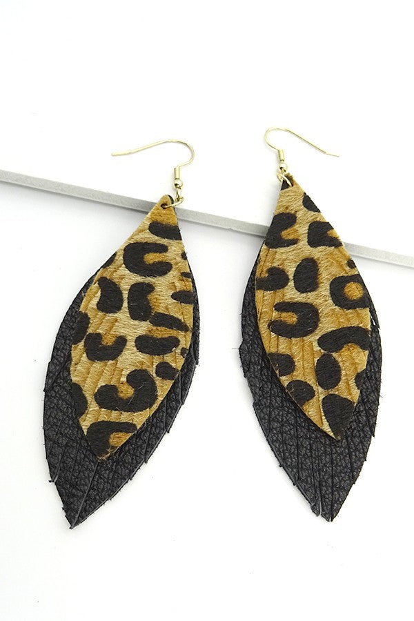 Animal Print Feather Earring