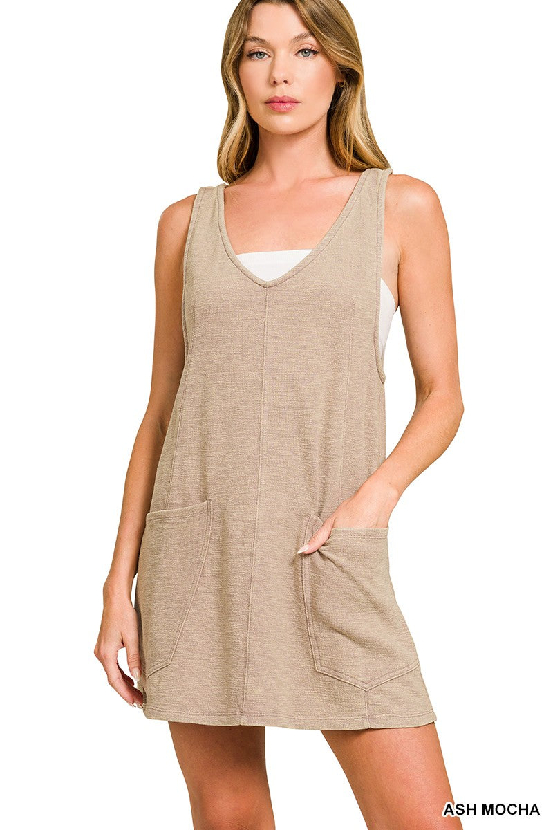 All Over It Ash Mocha Overall Dress