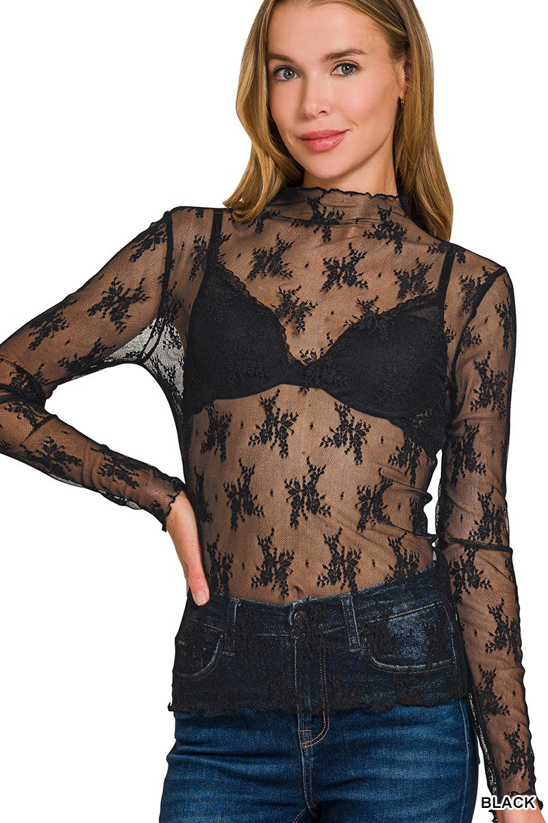 Feeling Lucky Lace Long Sleeve