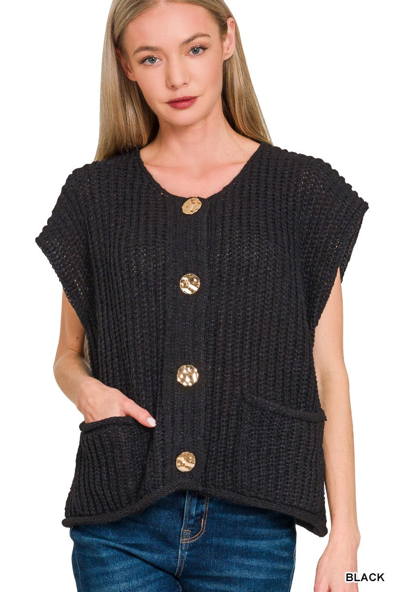 Bet On Us Black Sweater Vest