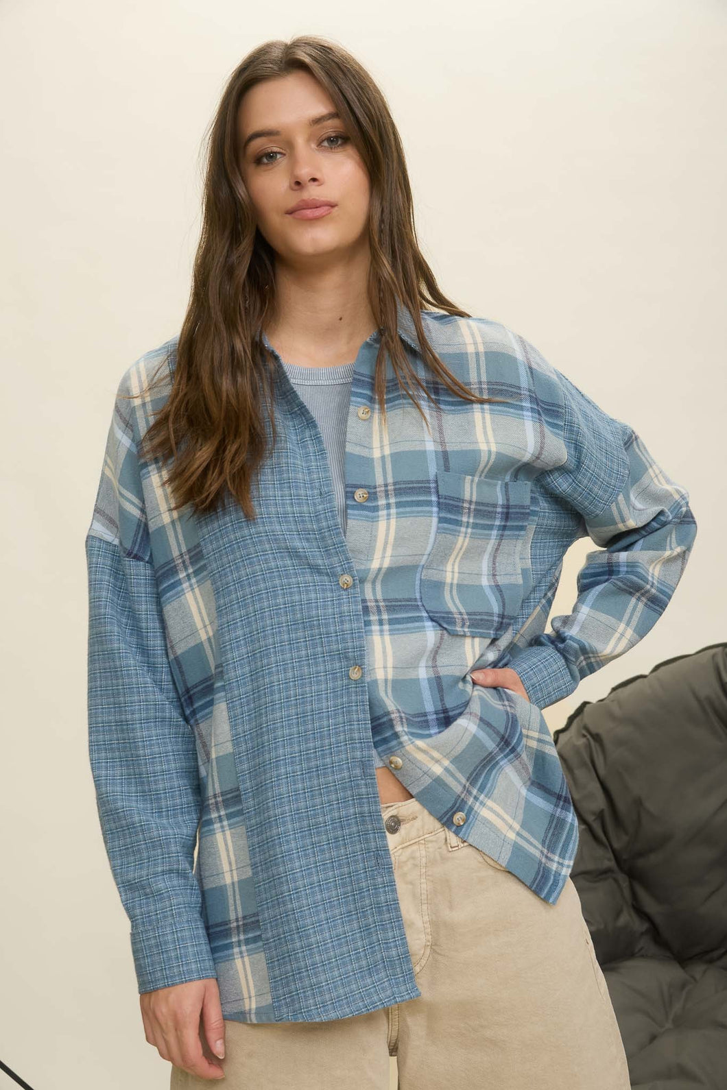 Let's Have It Blue Plaid Button Down