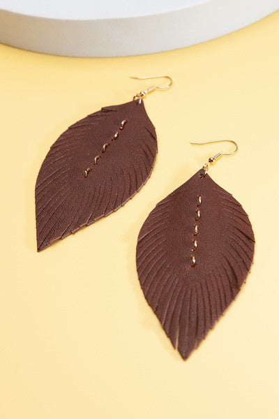 Brown Feather Earrings