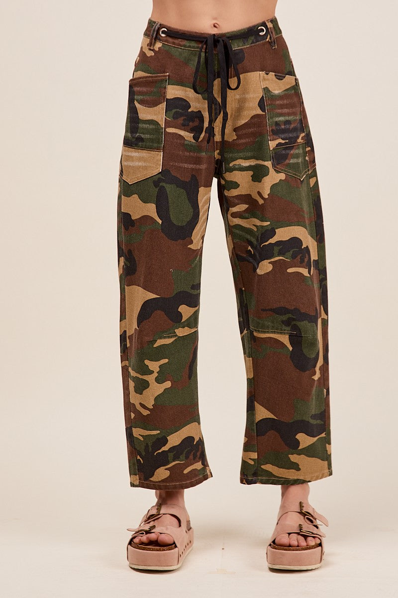 Camo Denim Barrel Denim
