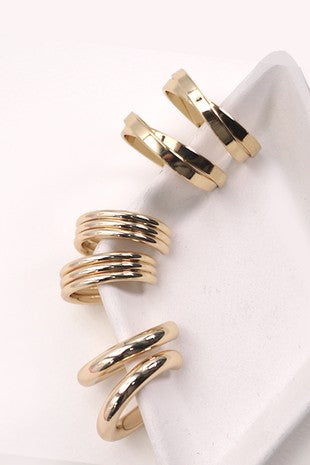 Gold Earring Set 4