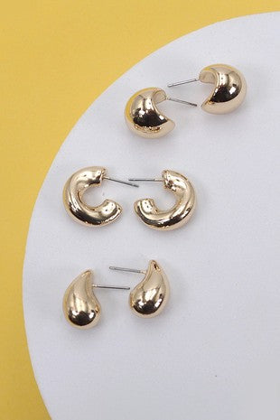 Gold Earring Set 6