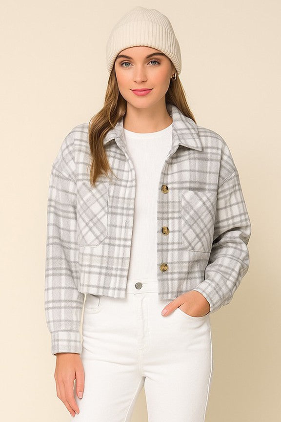 How About It Grey Plaid Jacket