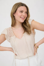 Load image into Gallery viewer, Its About the Small Things Khaki Striped Top
