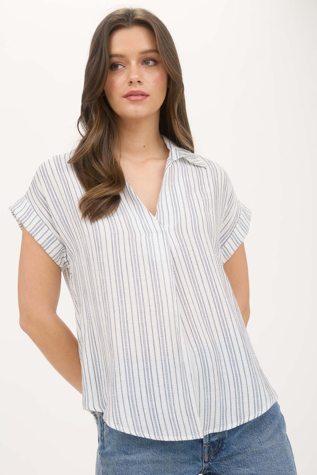 Sweet Summertime Navy Stripe Top