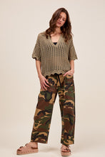 Load image into Gallery viewer, Olive Sweater  Short Sleeve Top
