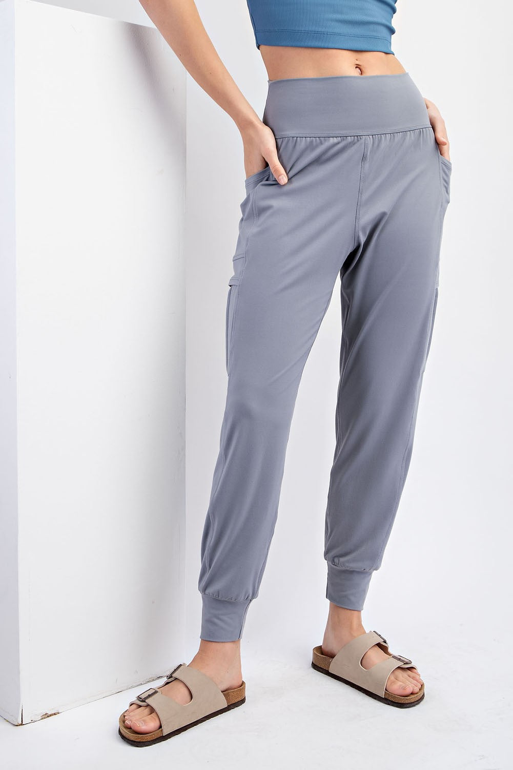 ***Size Small-Lots Of Feelings Grey Butter Cargo Joggers