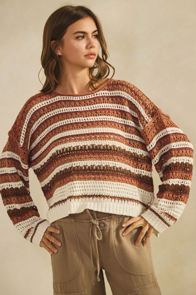 The Autumn Vibes Stripe Sweater