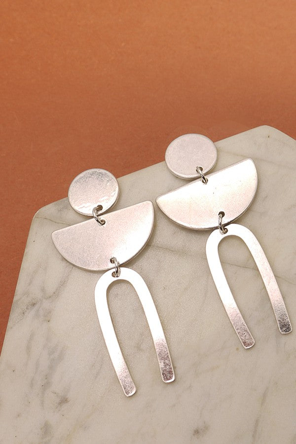Silver U Shaped Earrings
