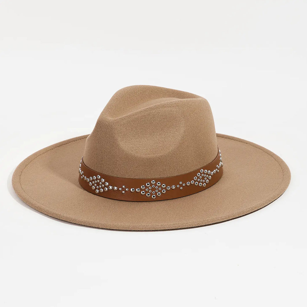 Metallic Studded Strap Cowboy Hat