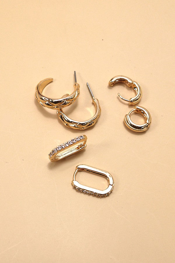 Mini Huggie Trio Earrings Set