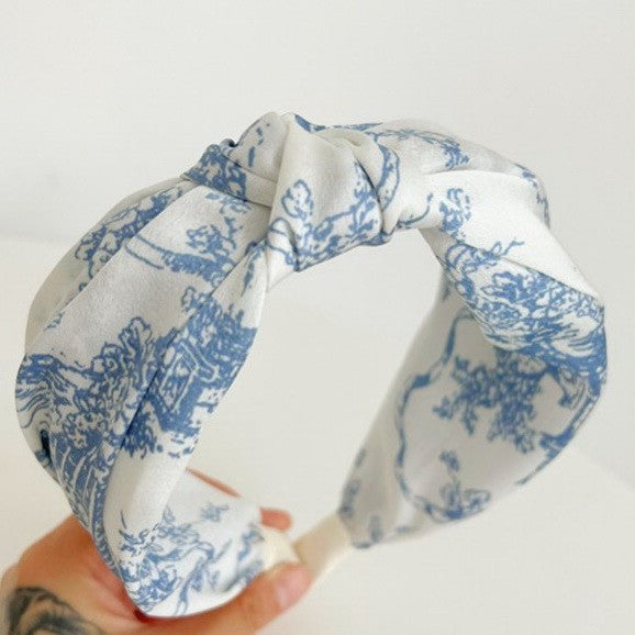 Blue Vintage Inspired Print Headband