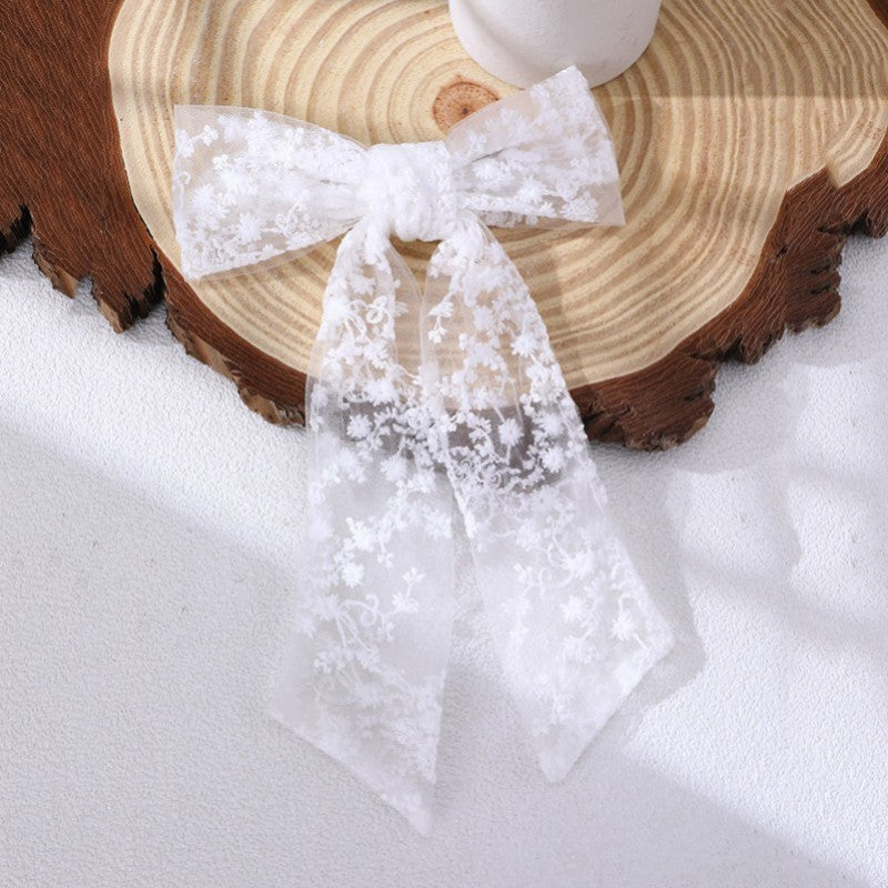 White Floral Bow
